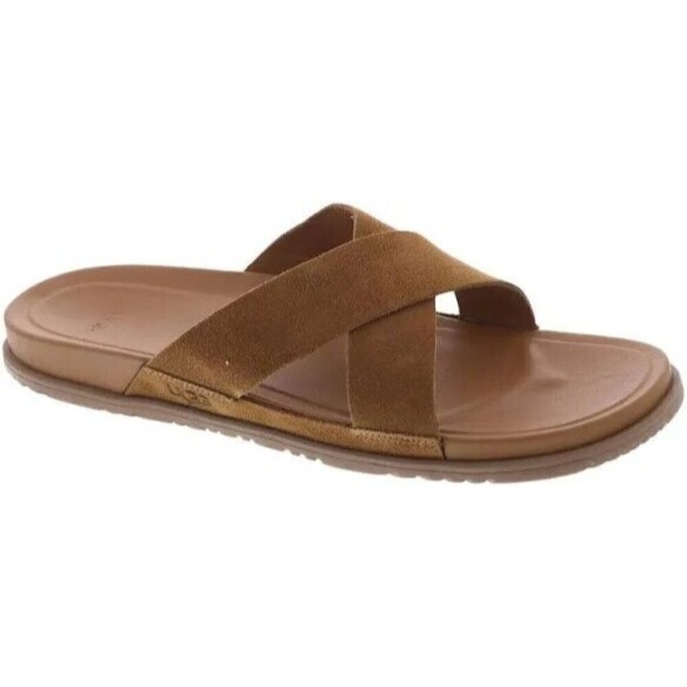 NEW UGG MEN'S WAINSCOTT SLIDE CHESTNUT SUEDE SANDALS SLIPPERS SZ 11